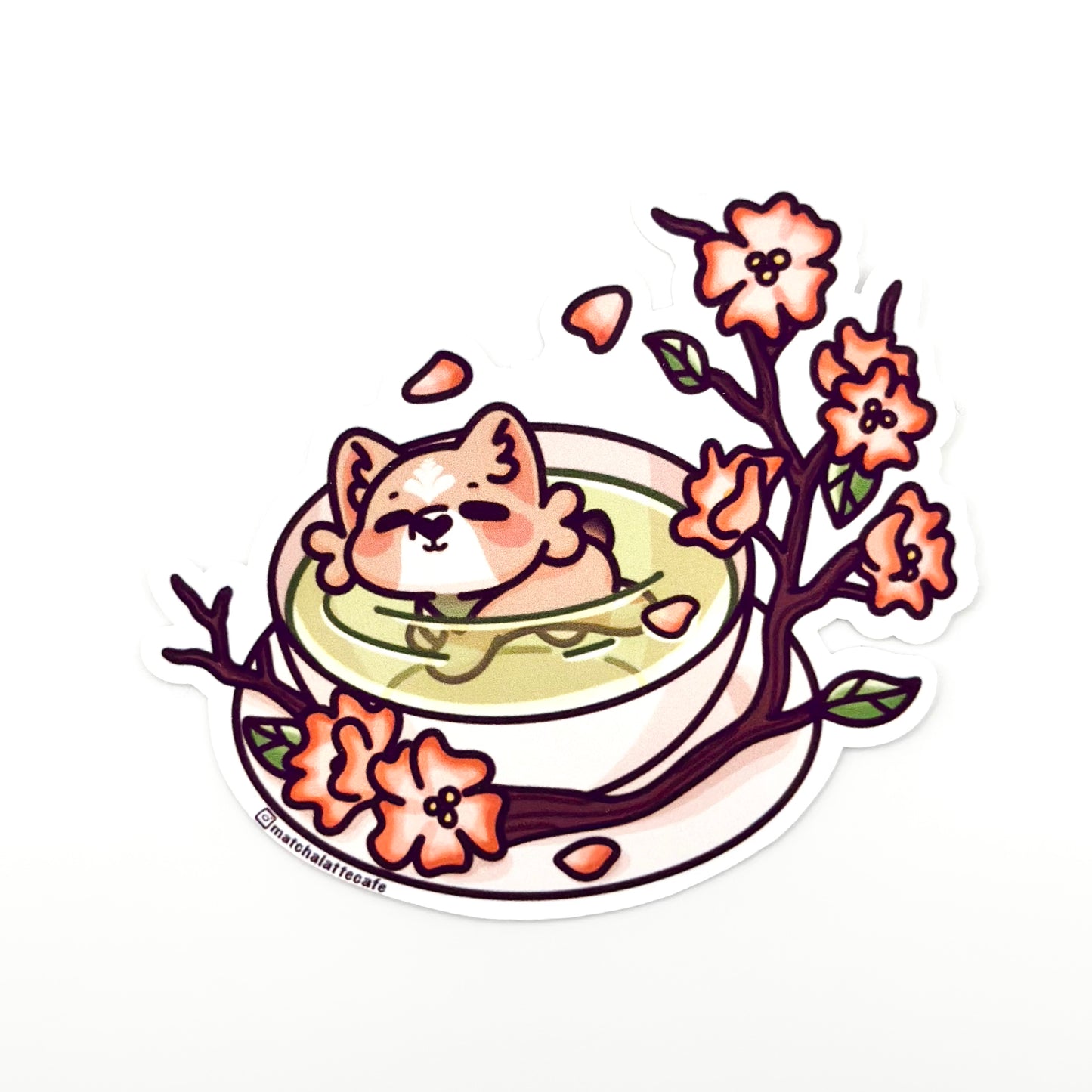 Corgi Tea Cup Sticker