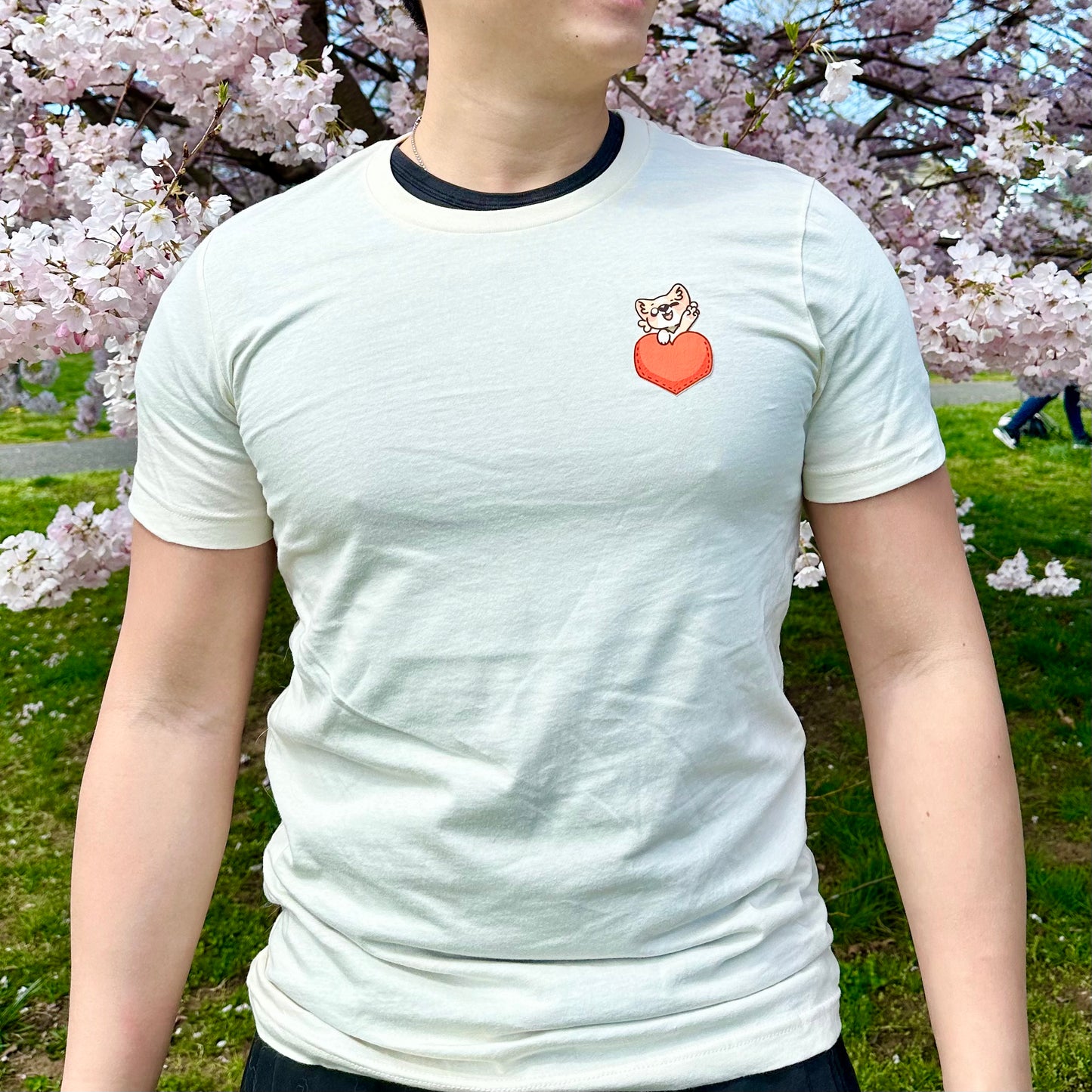 Corgi Heart Pop-Out Pocket T-shirt