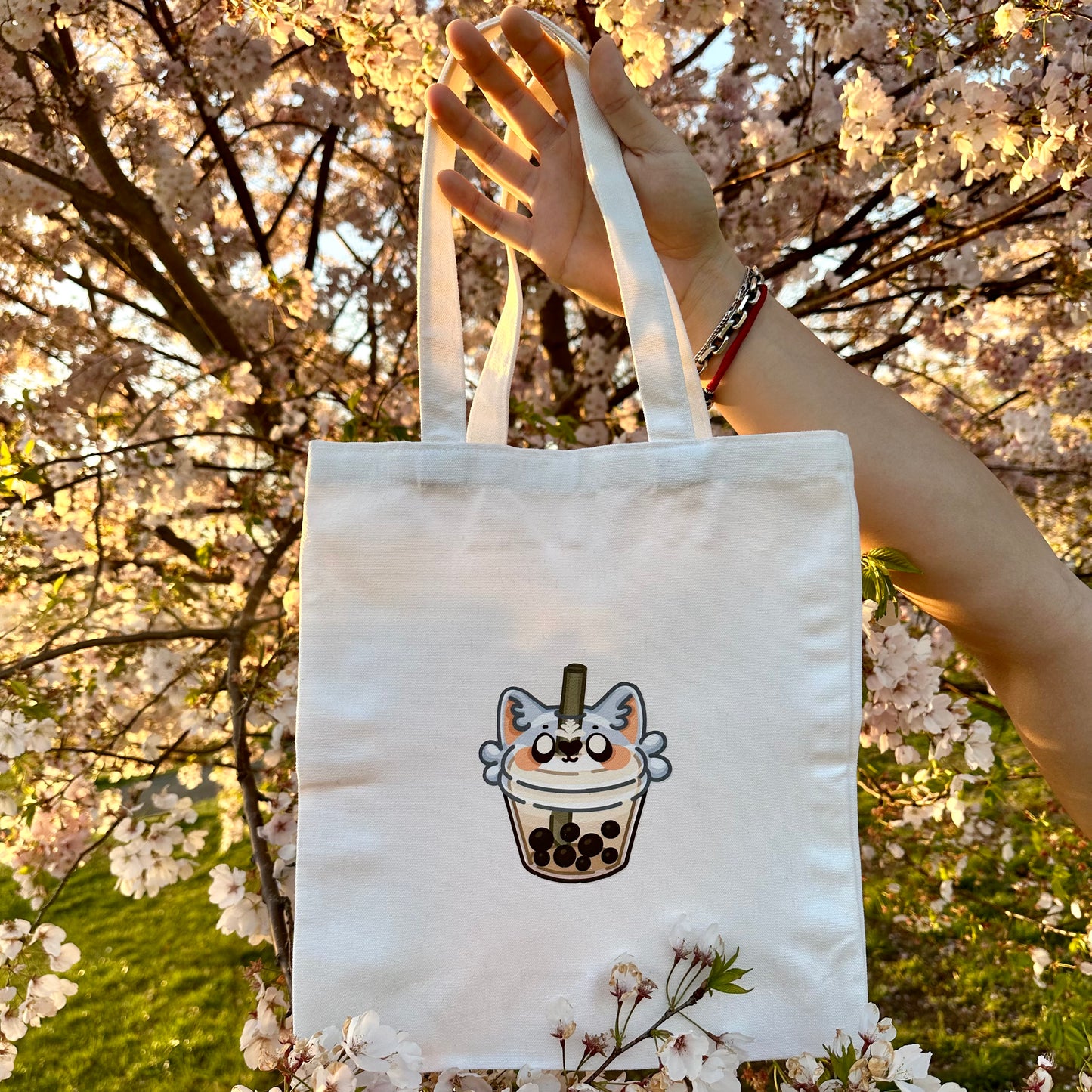 Corgi Boba Tote Bag