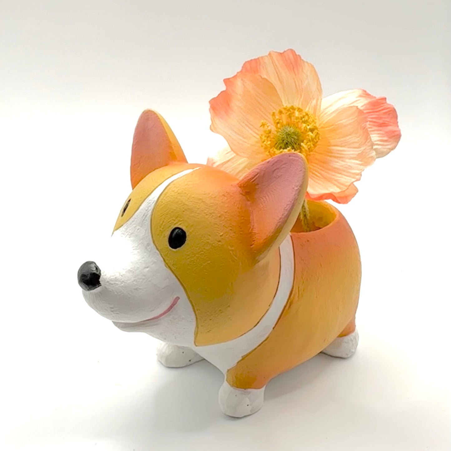 Happy Corgi Planter Flower Pot