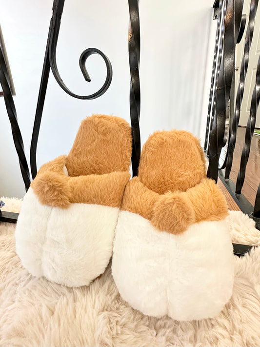 Soft Plush Corgi Butt Slippers